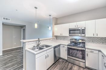 kitchen space at Tribeca North Apartment Homes
